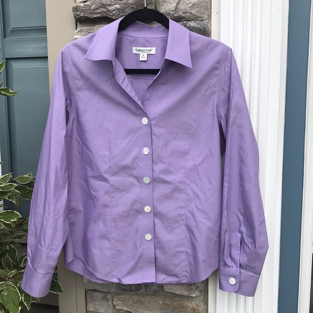 Coldwater Creek button down top.  Purple size M